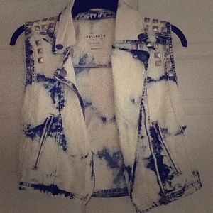 Dyed Jean zip vest